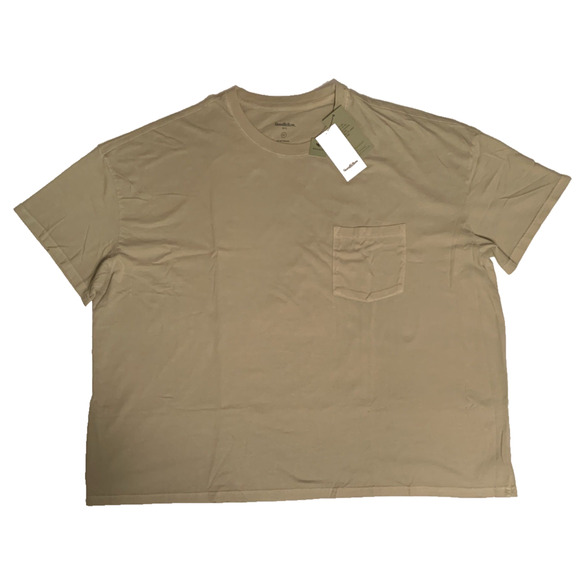 Men's Tan Short Sleeve 4XL Relaxed Fit Pocket T-Shirt - Goodfellow & Co - Picture 1 of 4